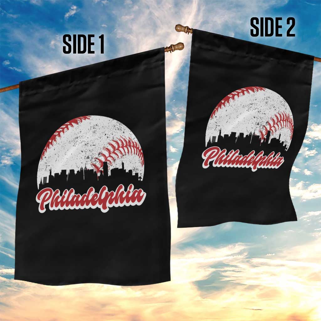 Philadelphia Baseball Garden Flag Vintage Skyline City TS10 Print Your Wear