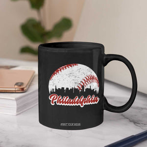 Philadelphia Baseball Coffee Mug Vintage Skyline City TS10 Print Your Wear