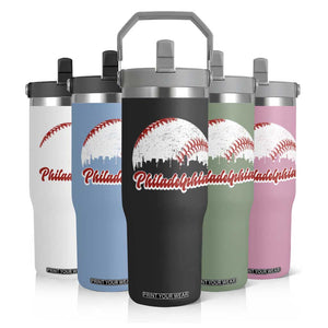 Philadelphia Baseball Flip Straw Tumbler Vintage Skyline City TS10 Print Your Wear