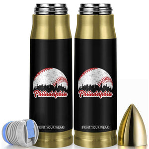 Philadelphia Baseball Bullet Tumbler Vintage Skyline City TS10 Black Print Your Wear