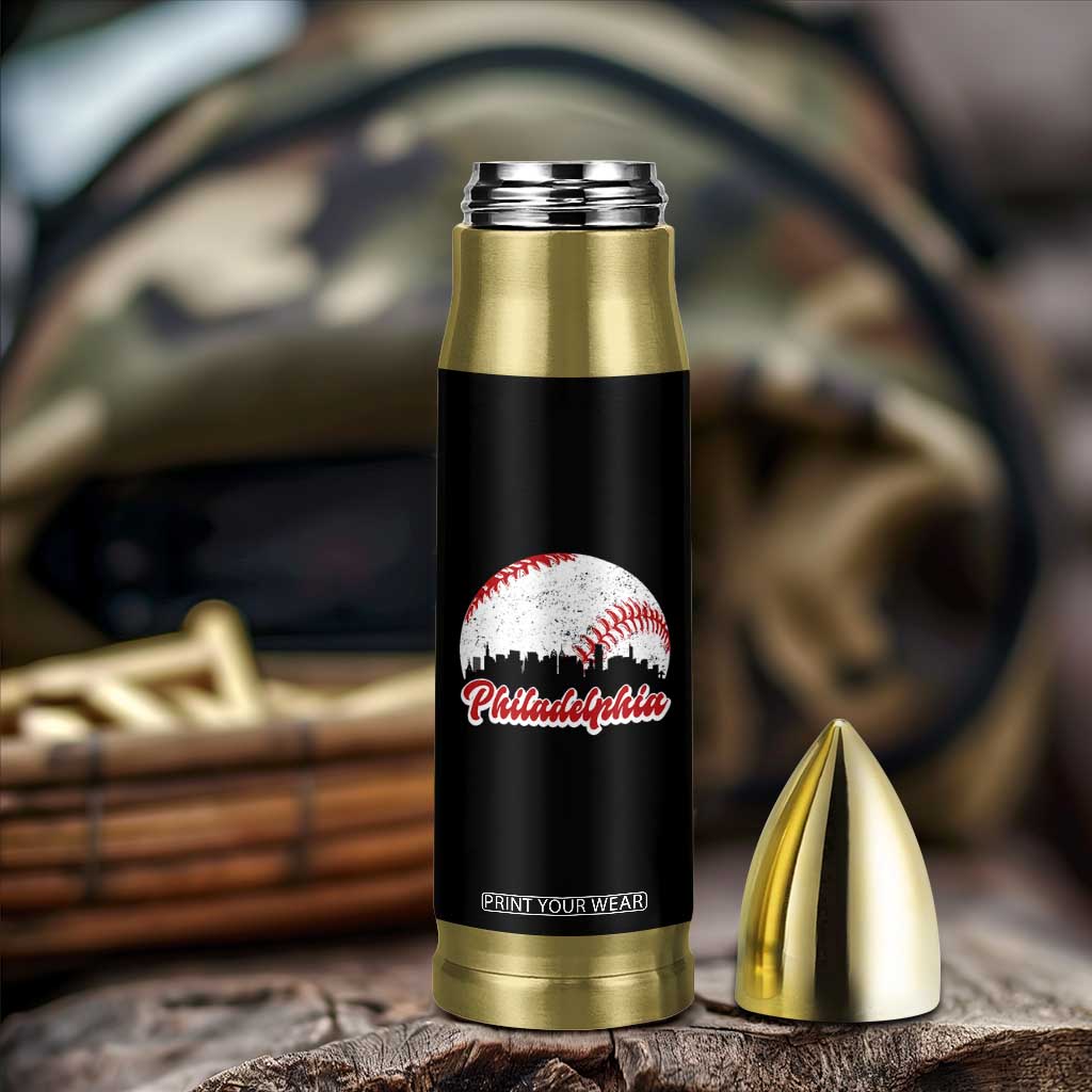Philadelphia Baseball Bullet Tumbler Vintage Skyline City TS10 Print Your Wear