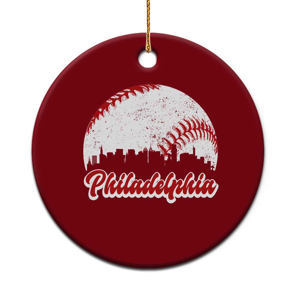 Philadelphia Baseball Ceramic Ornament Vintage Skyline City TS10 1pc Red Print Your Wear