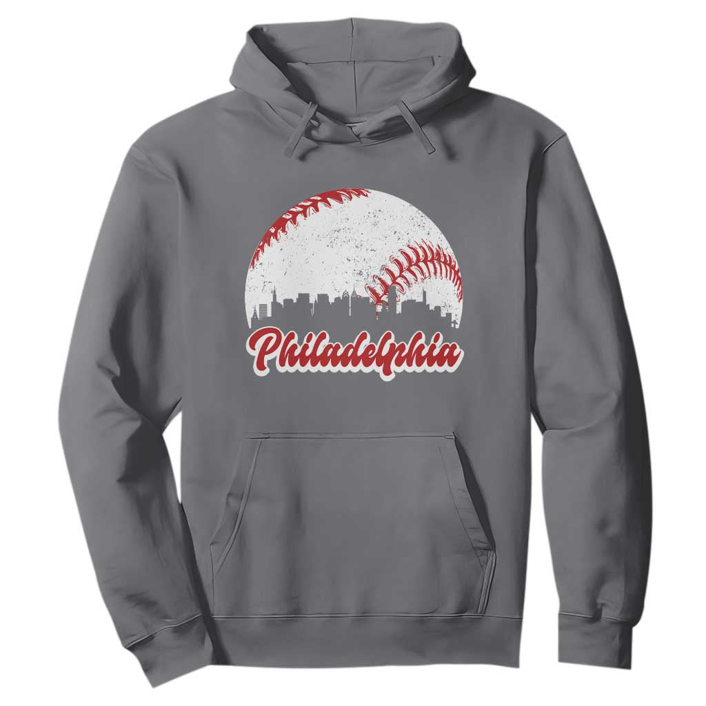 Philadelphia Baseball Hoodie Vintage Skyline City TS10 Charcoal Print Your Wear