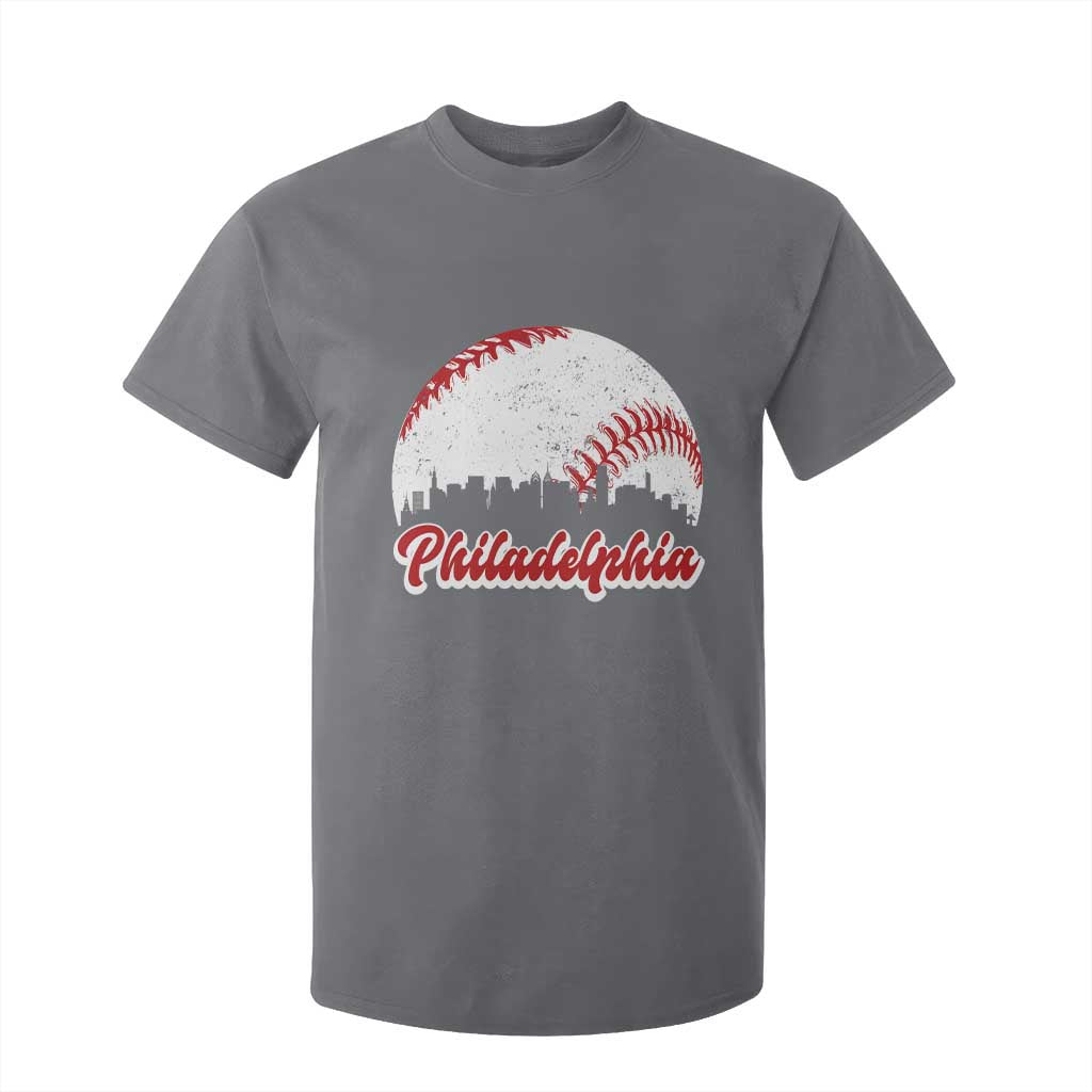 Philadelphia Baseball T Shirt For Kid Vintage Skyline City TS10 Charcoal Print Your Wear