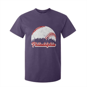 Philadelphia Baseball T Shirt For Kid Vintage Skyline City TS10 Purple Print Your Wear
