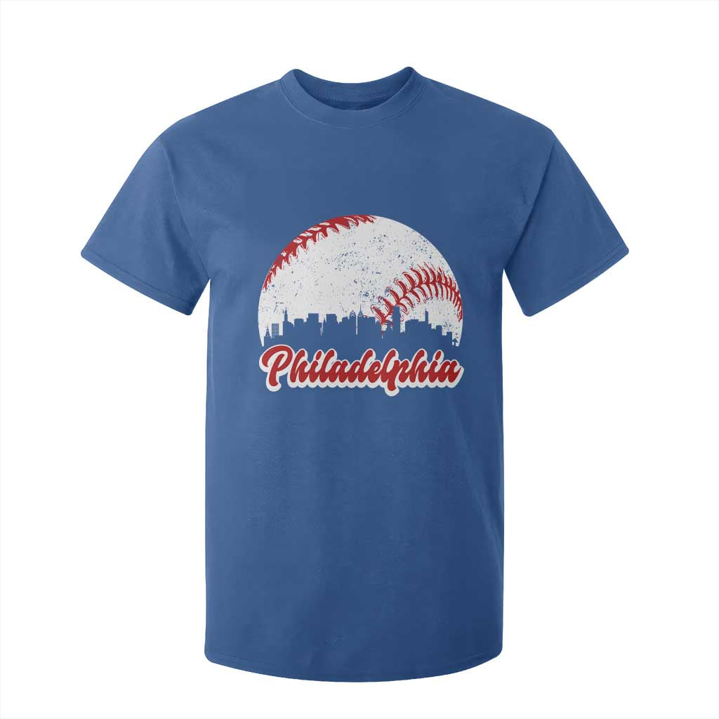 Philadelphia Baseball T Shirt For Kid Vintage Skyline City TS10 Royal Blue Print Your Wear