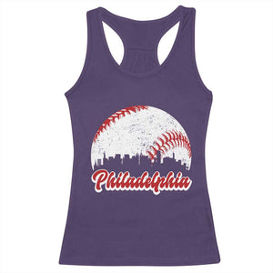 Philadelphia Baseball Racerback Tank Top Vintage Skyline City TS10 Purple Print Your Wear