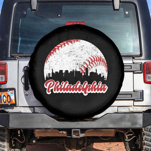 Philadelphia Baseball Spare Tire Cover Vintage Skyline City TS10 No hole Black Print Your Wear