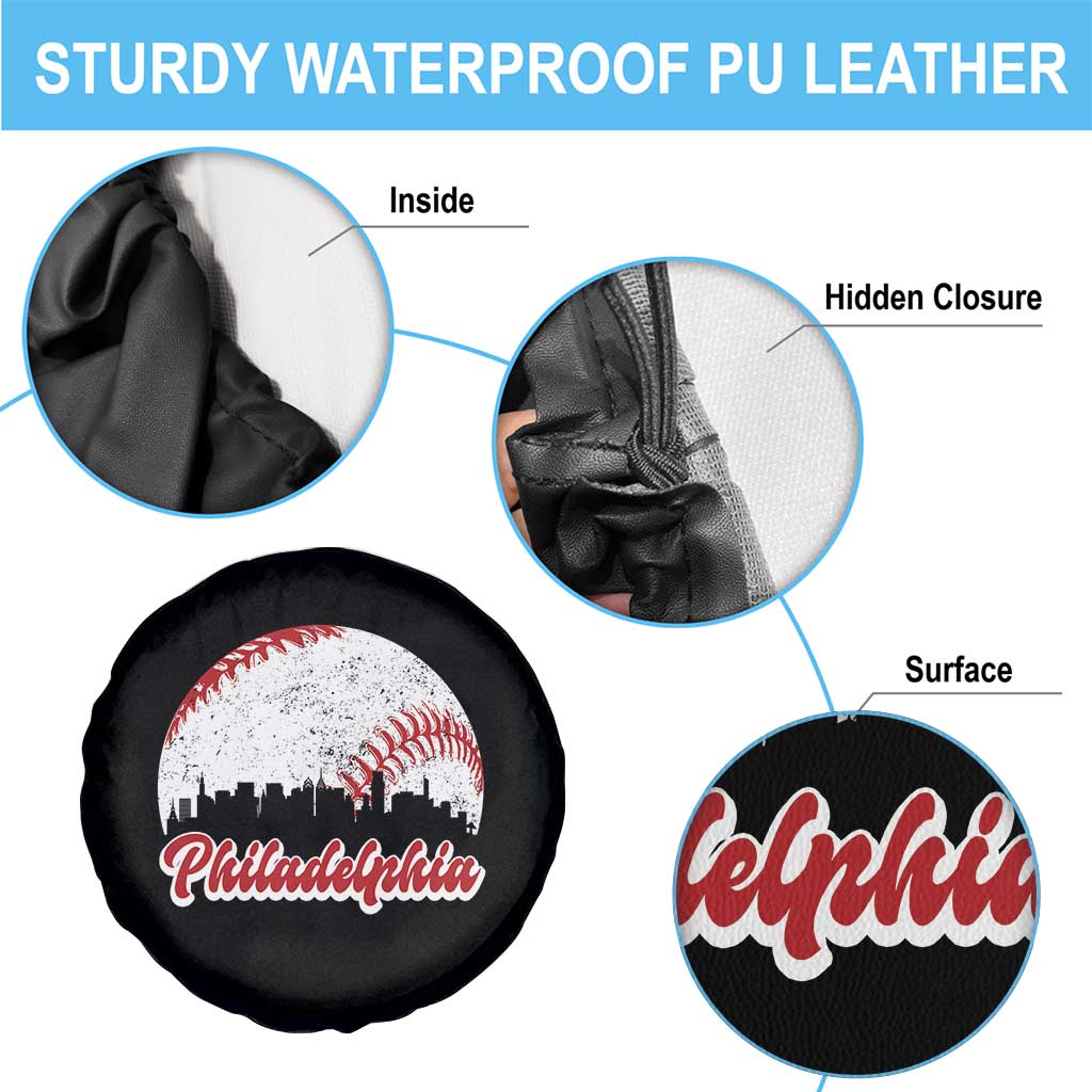 Philadelphia Baseball Spare Tire Cover Vintage Skyline City TS10 Print Your Wear
