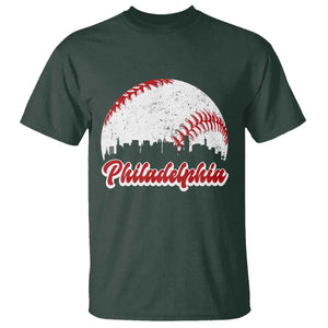 Philadelphia Baseball T Shirt Vintage Skyline City TS10 Dark Forest Green Print Your Wear
