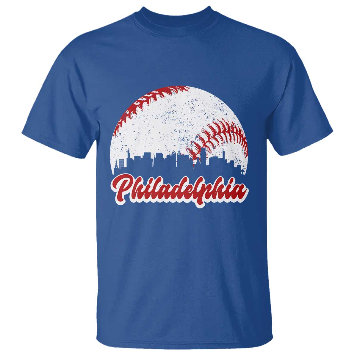 Philadelphia Baseball T Shirt Vintage Skyline City TS10 Royal Blue Print Your Wear