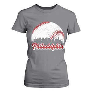 Philadelphia Baseball T Shirt For Women Vintage Skyline City TS10 Charcoal Print Your Wear