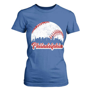 Philadelphia Baseball T Shirt For Women Vintage Skyline City TS10 Royal Blue Print Your Wear