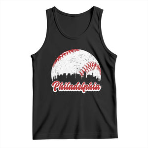 Philadelphia Baseball Tank Top Vintage Skyline City TS10 Black Print Your Wear