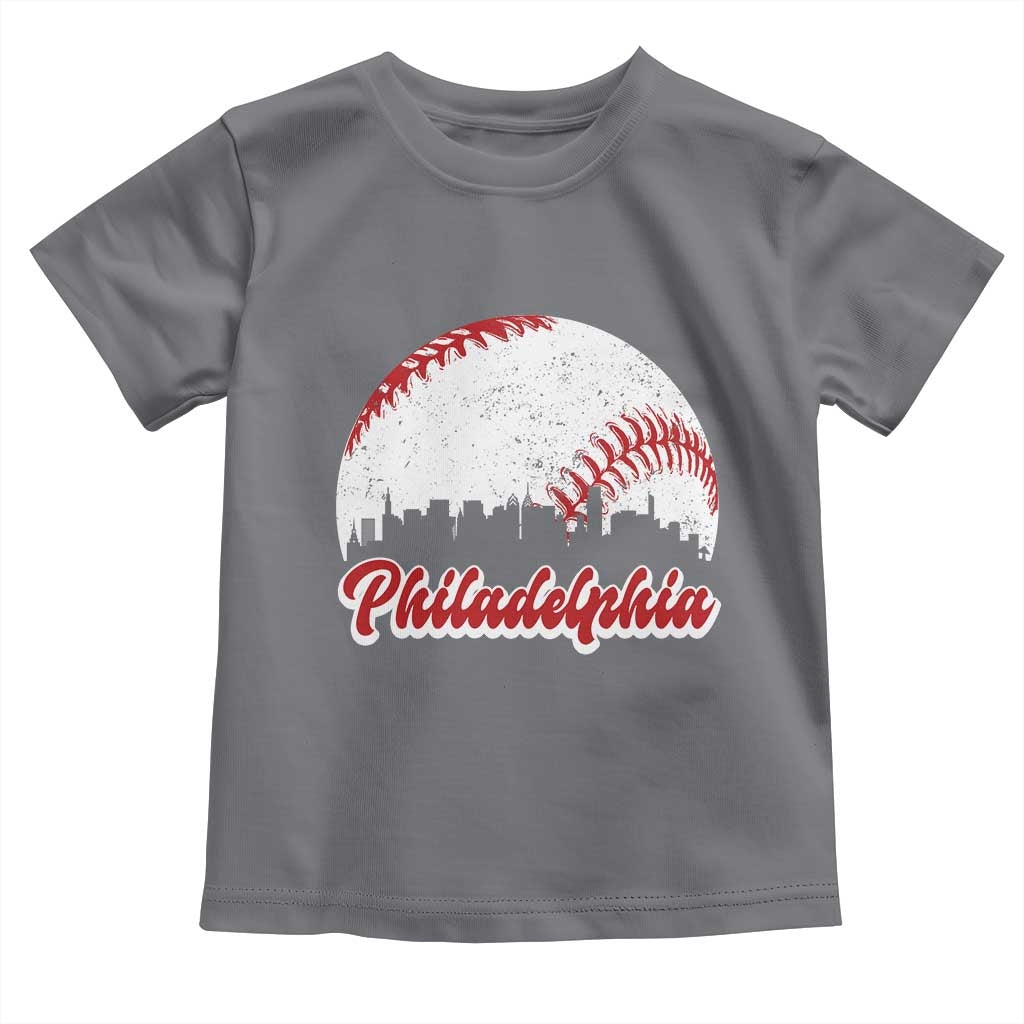 Philadelphia Baseball Toddler T Shirt Vintage Skyline City TS10 Charcoal Print Your Wear