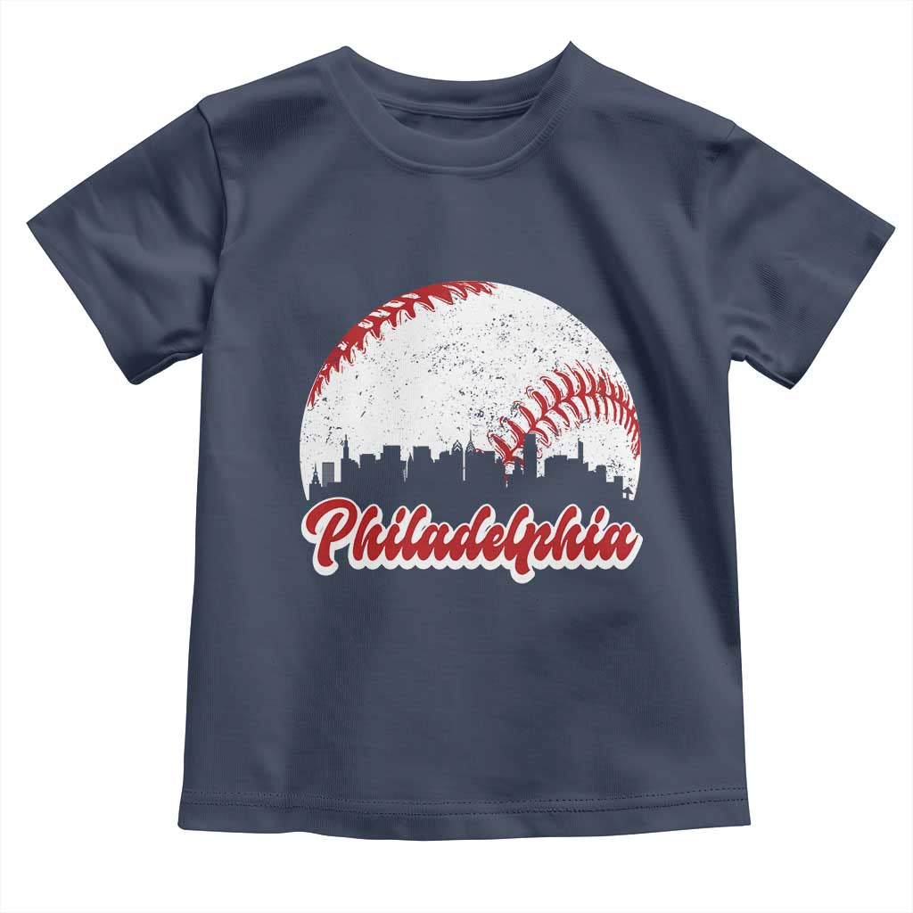 Philadelphia Baseball Toddler T Shirt Vintage Skyline City TS10 Navy Print Your Wear