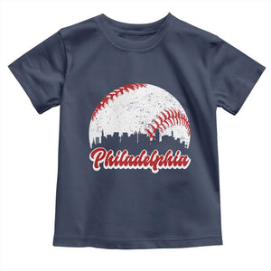 Philadelphia Baseball Toddler T Shirt Vintage Skyline City TS10 Navy Print Your Wear