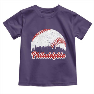 Philadelphia Baseball Toddler T Shirt Vintage Skyline City TS10 Purple Print Your Wear