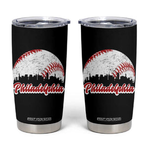 Philadelphia Baseball Tumbler Cup Vintage Skyline City TS10 Black Print Your Wear