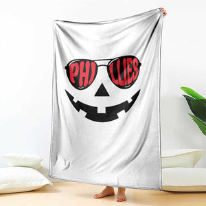 Halloween Phillies Throw Blanket Philadelphia Baseball Red October Jackolantern Pumpkin Face TS10 Print Your Wear