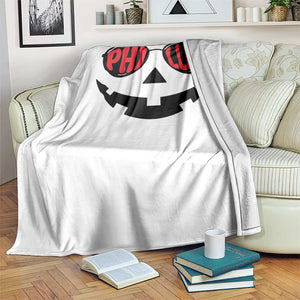 Halloween Phillies Throw Blanket Philadelphia Baseball Red October Jackolantern Pumpkin Face TS10 Print Your Wear