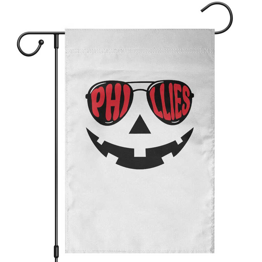 Halloween Phillies Garden Flag Philadelphia Baseball Red October Jackolantern Pumpkin Face TS10 White Print Your Wear