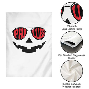 Halloween Phillies Garden Flag Philadelphia Baseball Red October Jackolantern Pumpkin Face TS10 Print Your Wear
