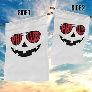 Halloween Phillies Garden Flag Philadelphia Baseball Red October Jackolantern Pumpkin Face TS10 Print Your Wear