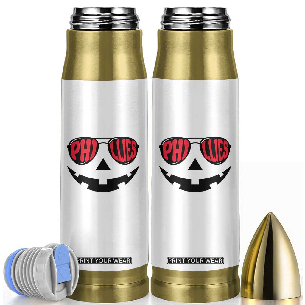 Halloween Phillies Bullet Tumbler Philadelphia Baseball Red October Jackolantern Pumpkin Face TS10 White Print Your Wear