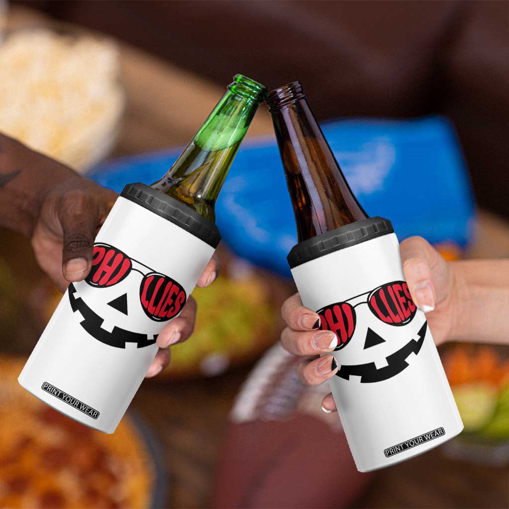 Halloween Phillies 4 in 1 Can Cooler Tumbler Philadelphia Baseball Red October Jackolantern Pumpkin Face TS10 Print Your Wear