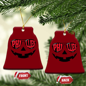 Halloween Philly Ceramic Ornament Philadelphia Baseball Red October Jackolantern Pumpkin Face TS10 Print Your Wear