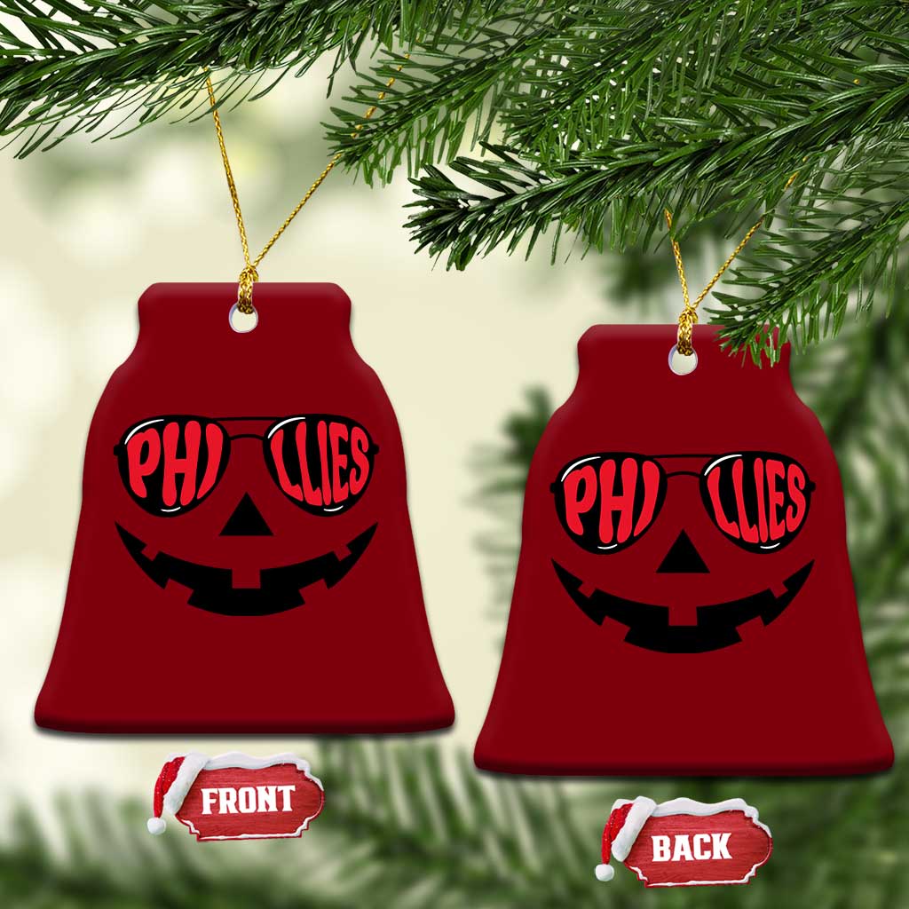 Halloween Philly Ceramic Ornament Philadelphia Baseball Red October Jackolantern Pumpkin Face TS10 Print Your Wear