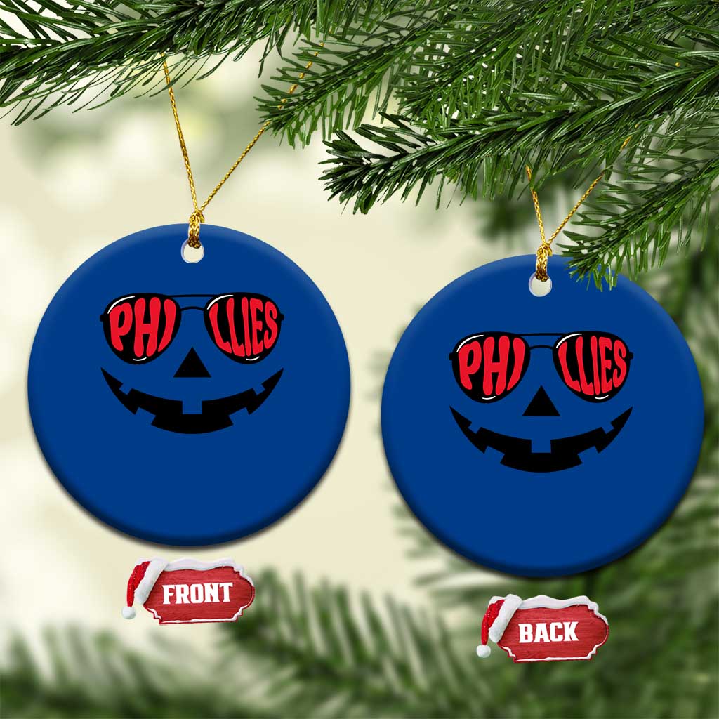 Halloween Philly Ceramic Ornament Philadelphia Baseball Red October Jackolantern Pumpkin Face TS10 1pc Blue Print Your Wear