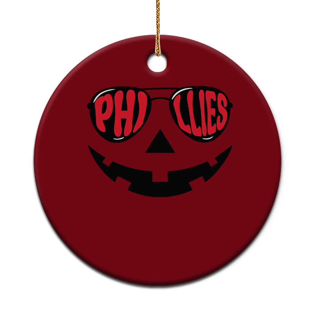 Halloween Philly Ceramic Ornament Philadelphia Baseball Red October Jackolantern Pumpkin Face TS10 1pc Red Print Your Wear