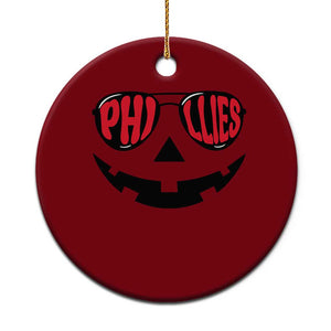 Halloween Philly Ceramic Ornament Philadelphia Baseball Red October Jackolantern Pumpkin Face TS10 1pc Red Print Your Wear