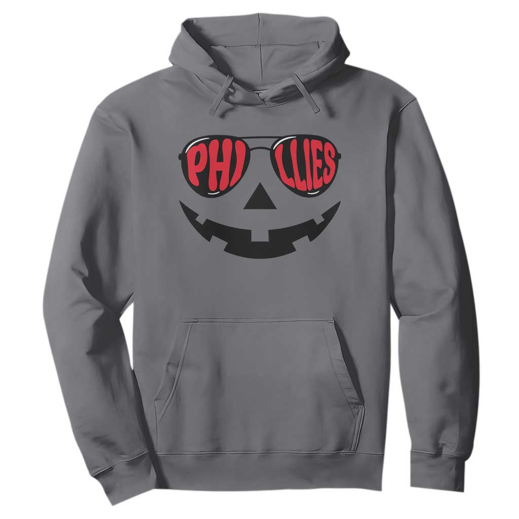Halloween Philly Hoodie Philadelphia Baseball Red October Jackolantern Pumpkin Face TS10 Charcoal Print Your Wear