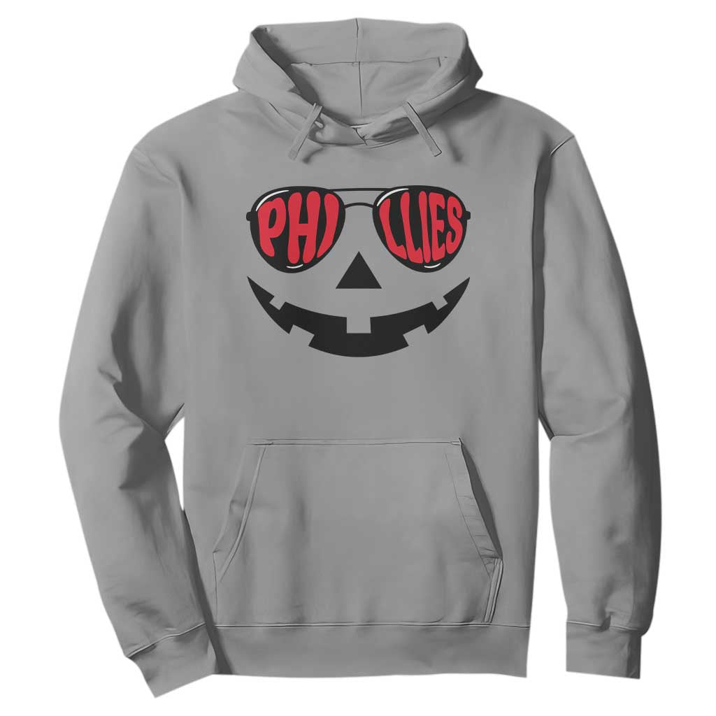 Halloween Philly Hoodie Philadelphia Baseball Red October Jackolantern Pumpkin Face TS10 Sport Gray Print Your Wear
