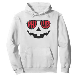 Halloween Philly Hoodie Philadelphia Baseball Red October Jackolantern Pumpkin Face TS10 White Print Your Wear