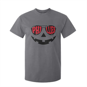 Halloween Phillies T Shirt For Kid Philadelphia Baseball Red October Jackolantern Pumpkin Face TS10 Charcoal Print Your Wear