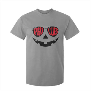 Halloween Philly T Shirt For Kid Philadelphia Baseball Red October Jackolantern Pumpkin Face TS10 Sport Gray Print Your Wear