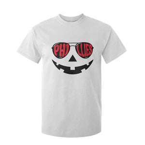 Halloween Philly T Shirt For Kid Philadelphia Baseball Red October Jackolantern Pumpkin Face TS10 White Print Your Wear