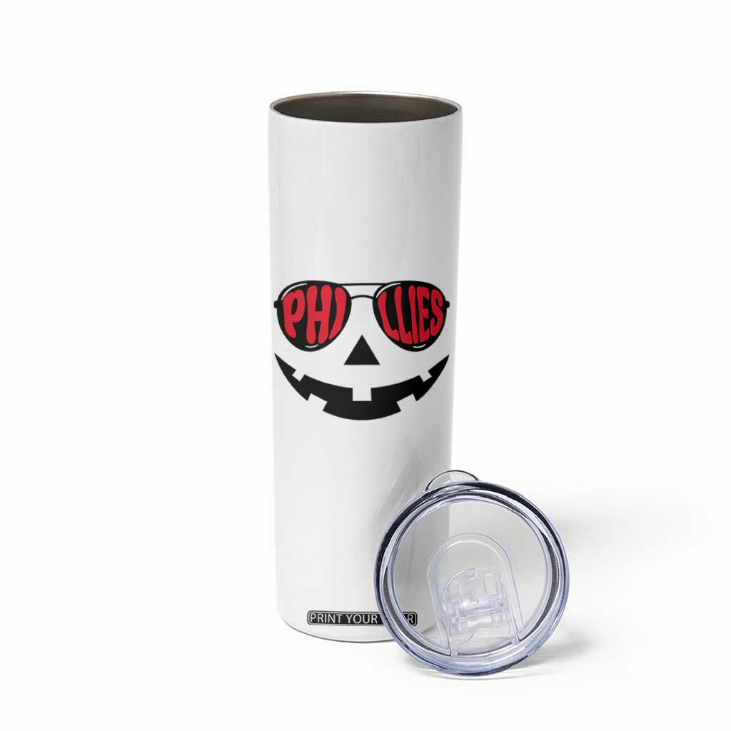 Halloween Philly Skinny Tumbler Philadelphia Baseball Red October Jackolantern Pumpkin Face TS10 Print Your Wear