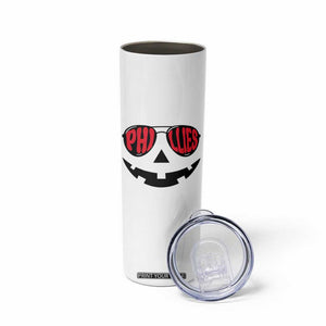 Halloween Phillies Skinny Tumbler Philadelphia Baseball Red October Jackolantern Pumpkin Face TS10 Print Your Wear