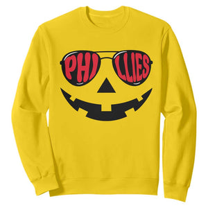 Halloween Phillies Sweatshirt Philadelphia Baseball Red October Jackolantern Pumpkin Face TS10 Daisy Print Your Wear