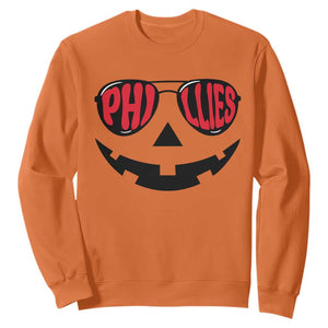 Halloween Phillies Sweatshirt Philadelphia Baseball Red October Jackolantern Pumpkin Face TS10 Orange Print Your Wear
