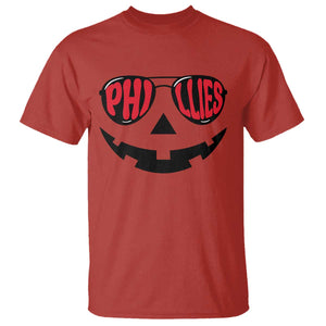 Halloween Philly T Shirt Philadelphia Baseball Red October Jackolantern Pumpkin Face TS10 Red Print Your Wear