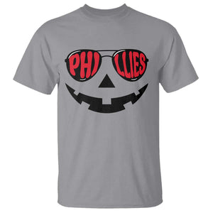Halloween Philly T Shirt Philadelphia Baseball Red October Jackolantern Pumpkin Face TS10 Sport Gray Print Your Wear
