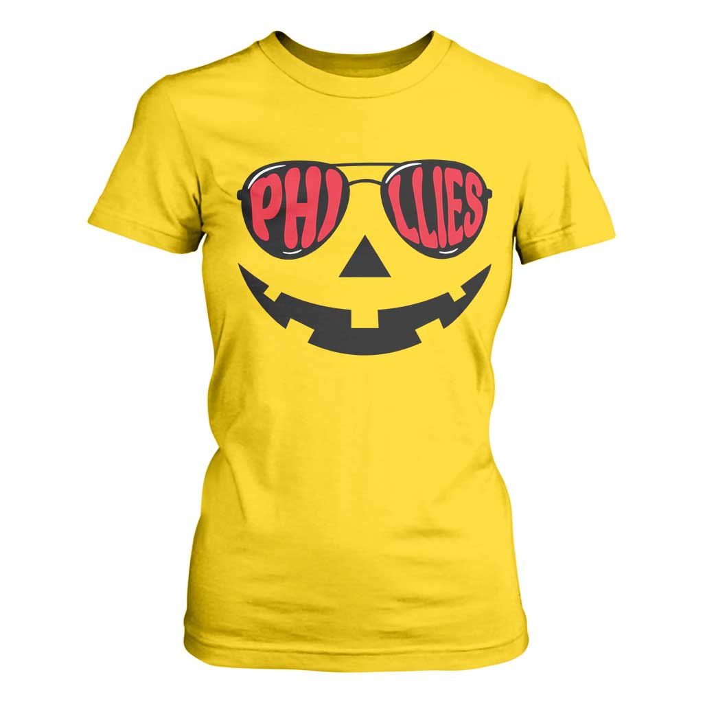 Halloween Philly T Shirt For Women Philadelphia Baseball Red October Jackolantern Pumpkin Face TS10 Daisy Print Your Wear