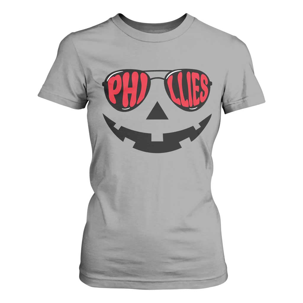 Halloween Philly T Shirt For Women Philadelphia Baseball Red October Jackolantern Pumpkin Face TS10 Sport Gray Print Your Wear