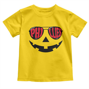 Halloween Phillies Toddler T Shirt Philadelphia Baseball Red October Jackolantern Pumpkin Face TS10 Daisy Print Your Wear